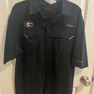 Columbia UGA Black Men's Casual PFG Button Down Shirt